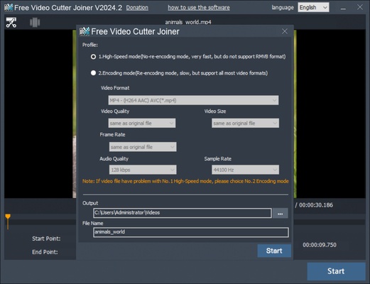 Free Video Cutter Joiner screenshot 1