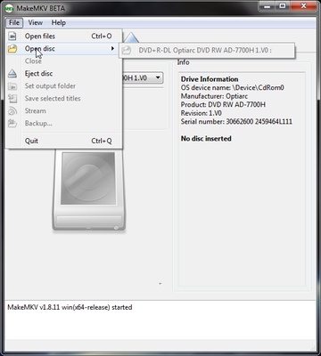 MakeMKV screenshot 1