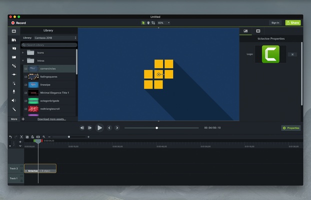 Camtasia screenshot 1