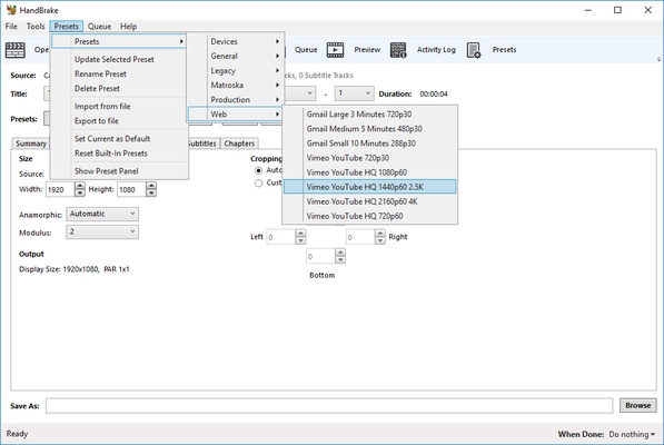 HandBrake screenshot 1