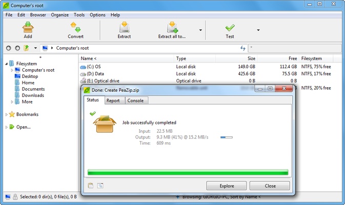 PeaZip Portable screenshot 1