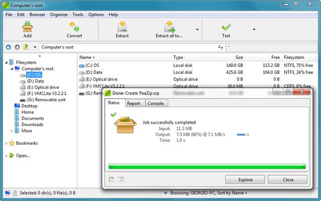 PeaZip screenshot 1