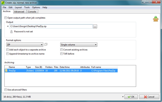 PeaZip screenshot 1