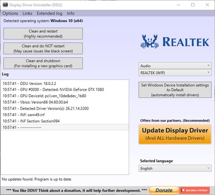Display Driver Uninstaller (DDU) screenshot 1