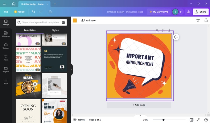 Canva screenshot 1