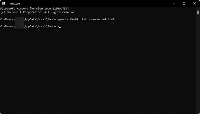Pandoc screenshot 1