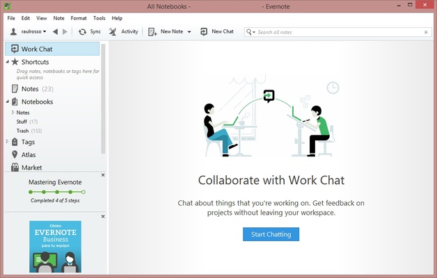 Evernote screenshot 1
