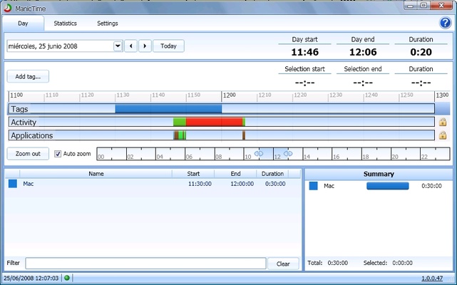 ManicTime screenshot 1