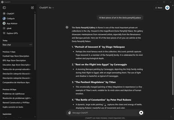 ChatGPT screenshot 1