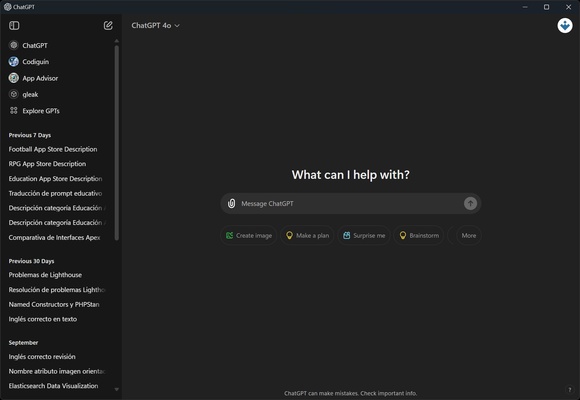 ChatGPT screenshot 1