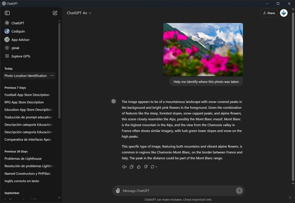 ChatGPT screenshot 1