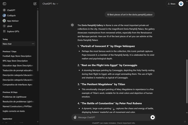 ChatGPT screenshot 1
