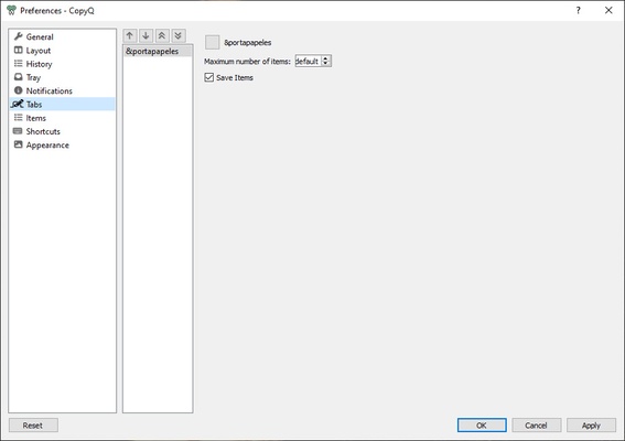 CopyQ screenshot 1