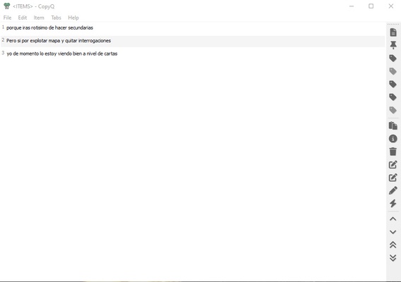 CopyQ screenshot 1