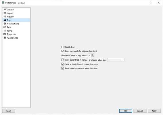 CopyQ screenshot 1