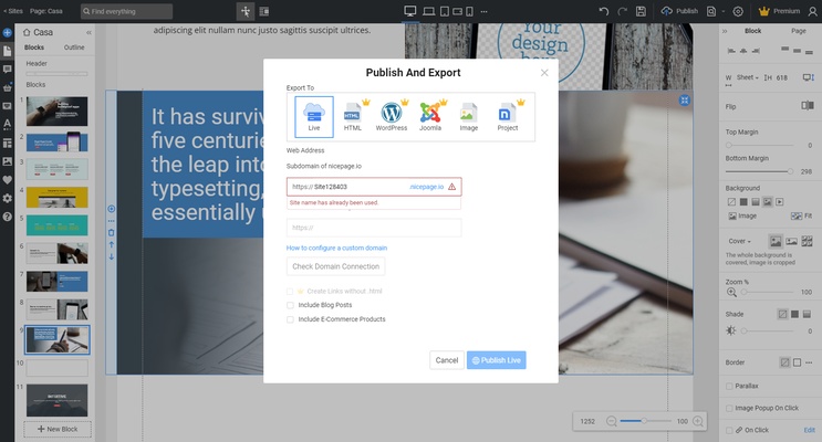 Nicepage screenshot 1