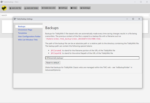 TiddlyDesktop screenshot 1