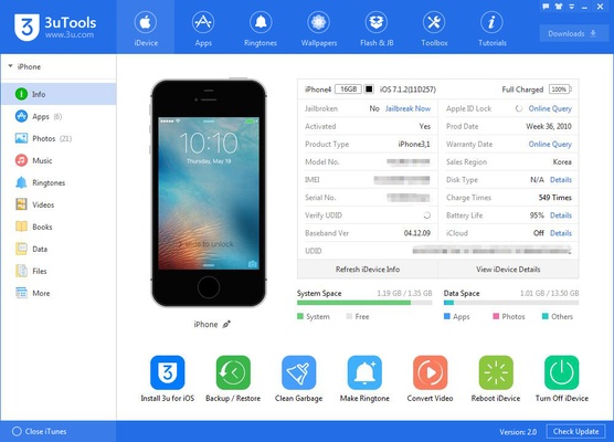 3uTools screenshot 1