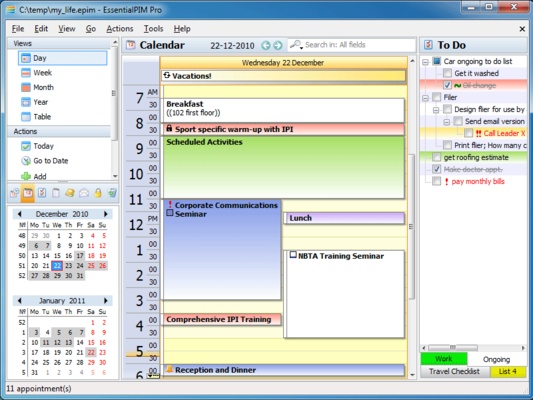 EssentialPIM Free Portable screenshot 1