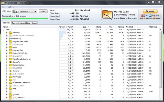 WizTree screenshot 1