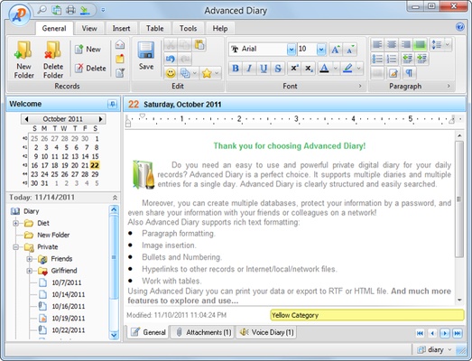 Advanced Diary screenshot 1
