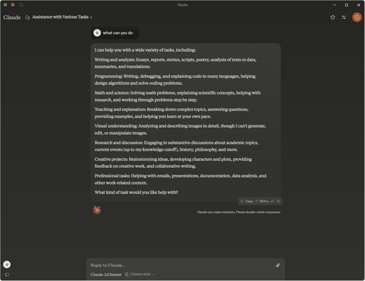 Claude screenshot 1