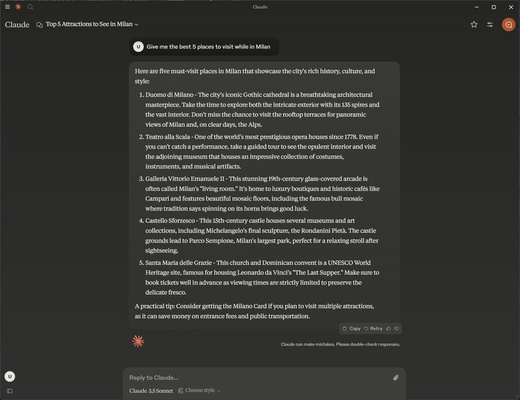 Claude screenshot 1