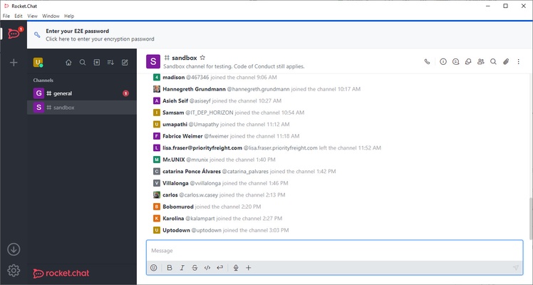 Rocket.Chat screenshot 1