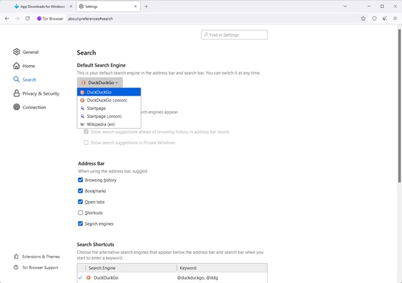 Tor Browser screenshot 1