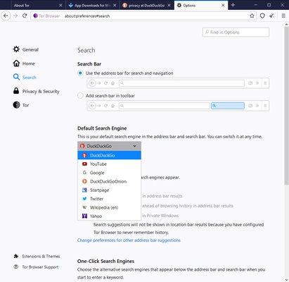 Tor Browser screenshot 1
