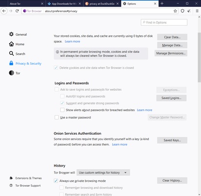 Tor Browser screenshot 1