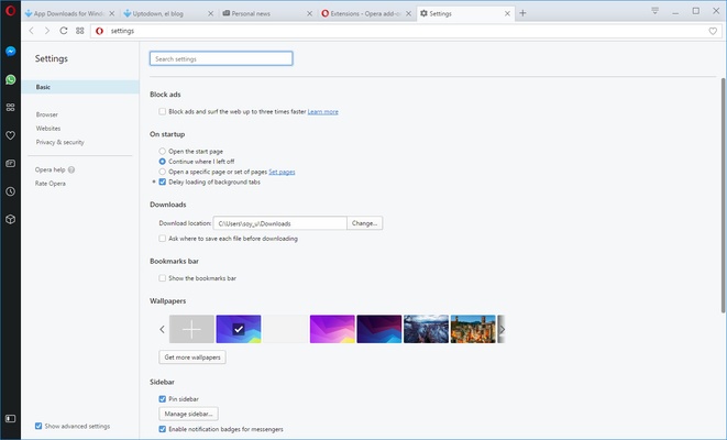Opera screenshot 1