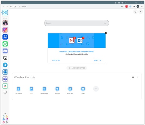 Wavebox 10.149.2.96 screenshot 1