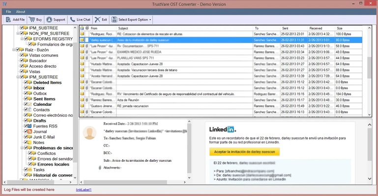 TrustVare OST to EML Converter screenshot 1