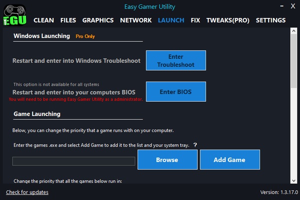 Easy Gamer Utility screenshot 1