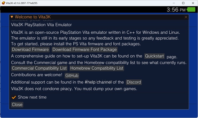 Vita3K screenshot 1