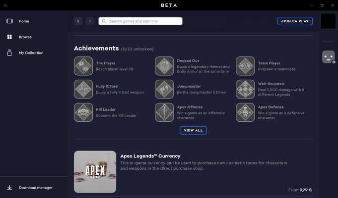 EA App screenshot 1