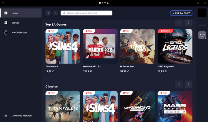 EA App screenshot 1