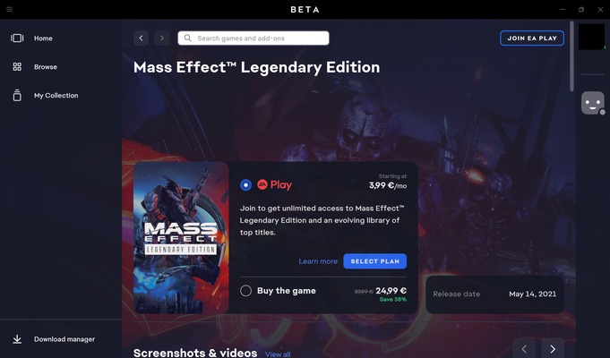EA App screenshot 1