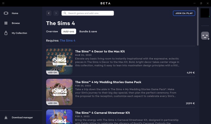 EA App screenshot 1