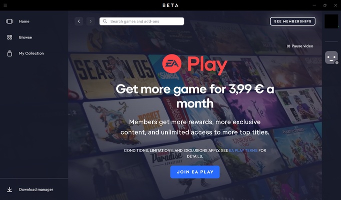 EA App screenshot 1