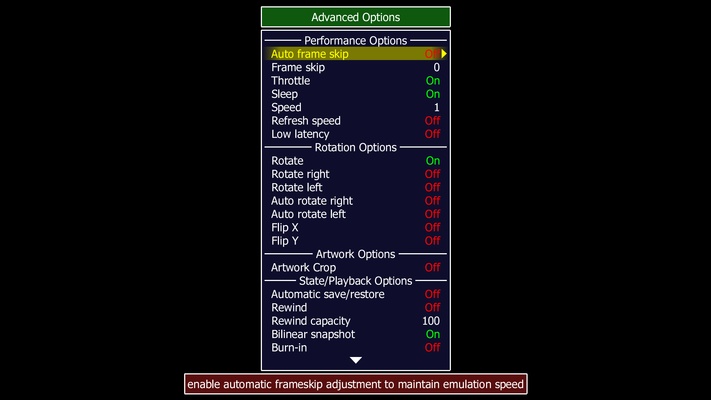MAME screenshot 1