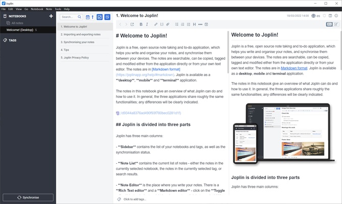 Joplin screenshot 1