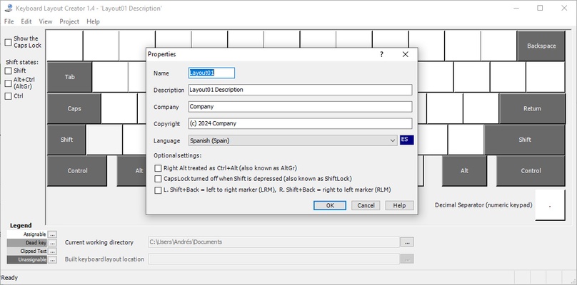 Microsoft Keyboard Layout Creator screenshot 1