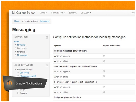 Moodle screenshot 1