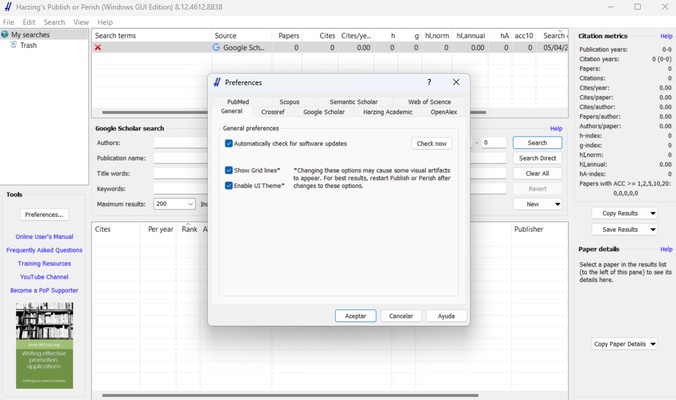 Publish or Perish screenshot 1
