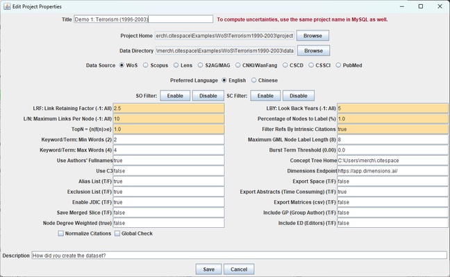 CiteSpace screenshot 1