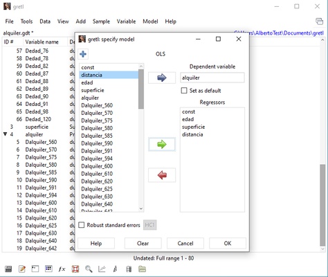 Gretl screenshot 1