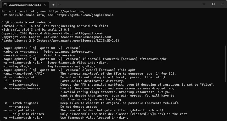 Apktool screenshot 1