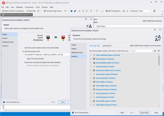 dbForge Schema Compare for Oracle screenshot 1